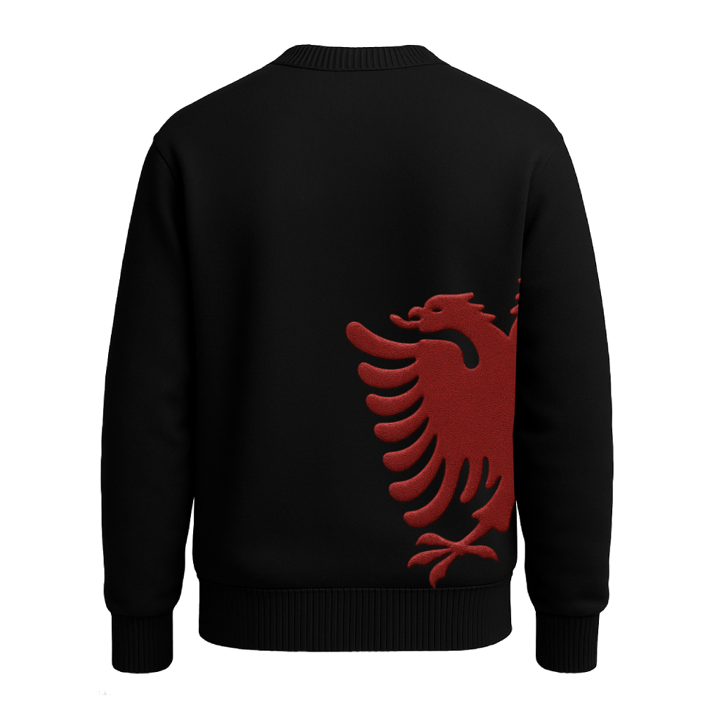 "ALBANIA STRICK SWEATER" ROT SCHWARZ